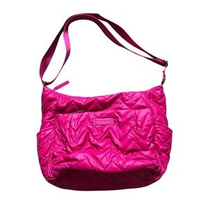 Vera Bradley quilted hot pink crossbody zippered paisley hobo bag purse